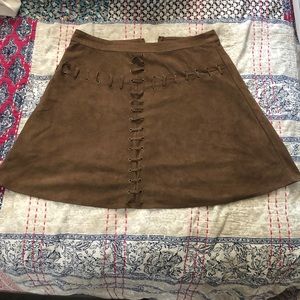 Francesca’s Brown Suede Skirt